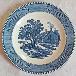 Plate Vintage Currier and Ives The Birthplace of Washing Blue  Dessert or Salad